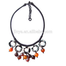 Bohemian Keramik Achat Perlen schwarz Choker Halskette